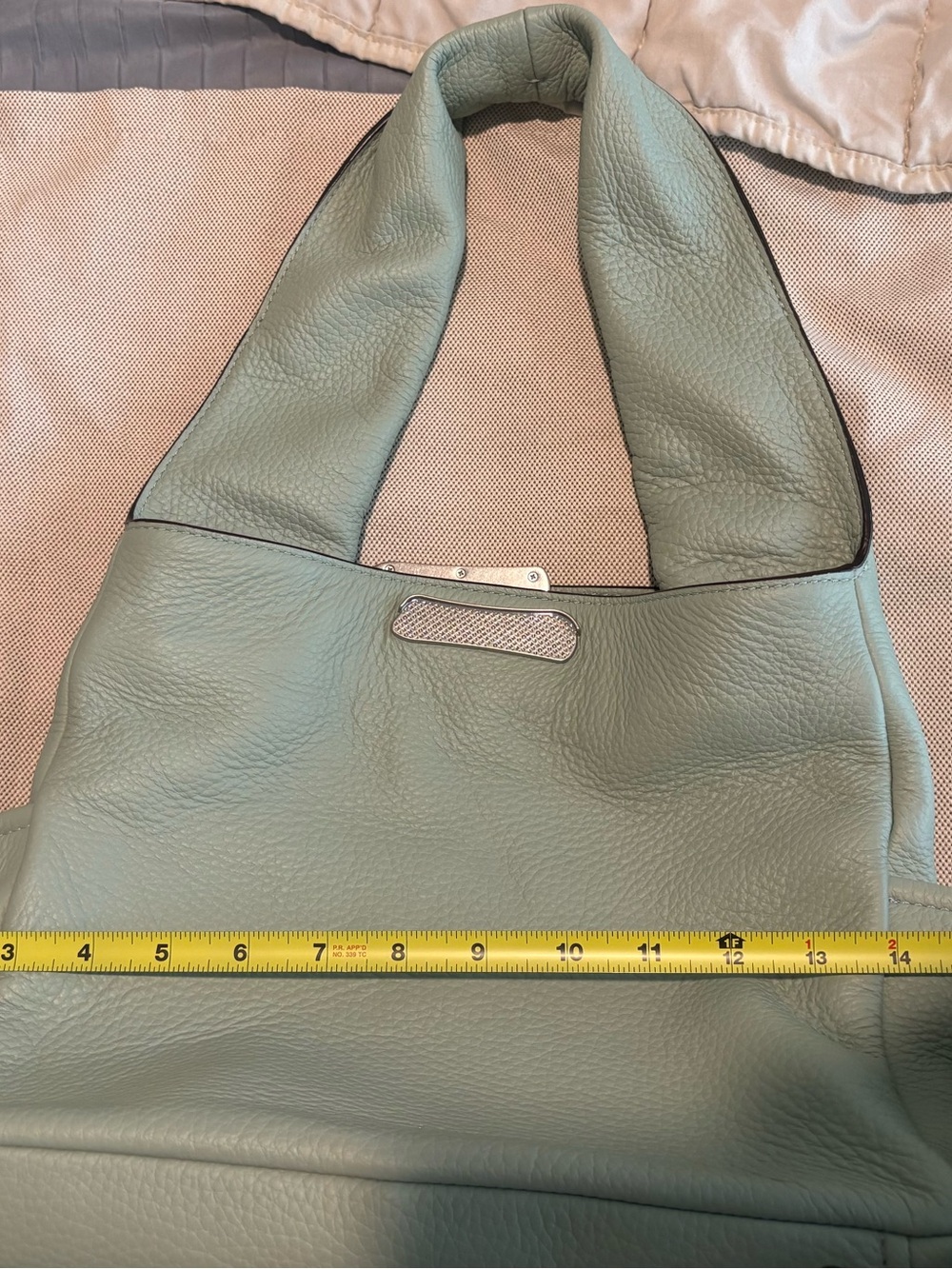 Donna Karan Mint Green Pebbled Leather Hobo Bag - Picture 10 of 11